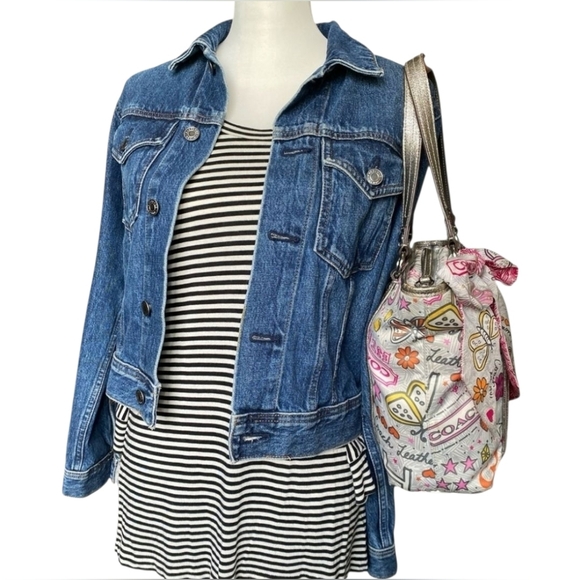 Coach Poppy Graffiti Butterfly Tote With The Poppy Graffiti Scarf - Picture 3 of 13